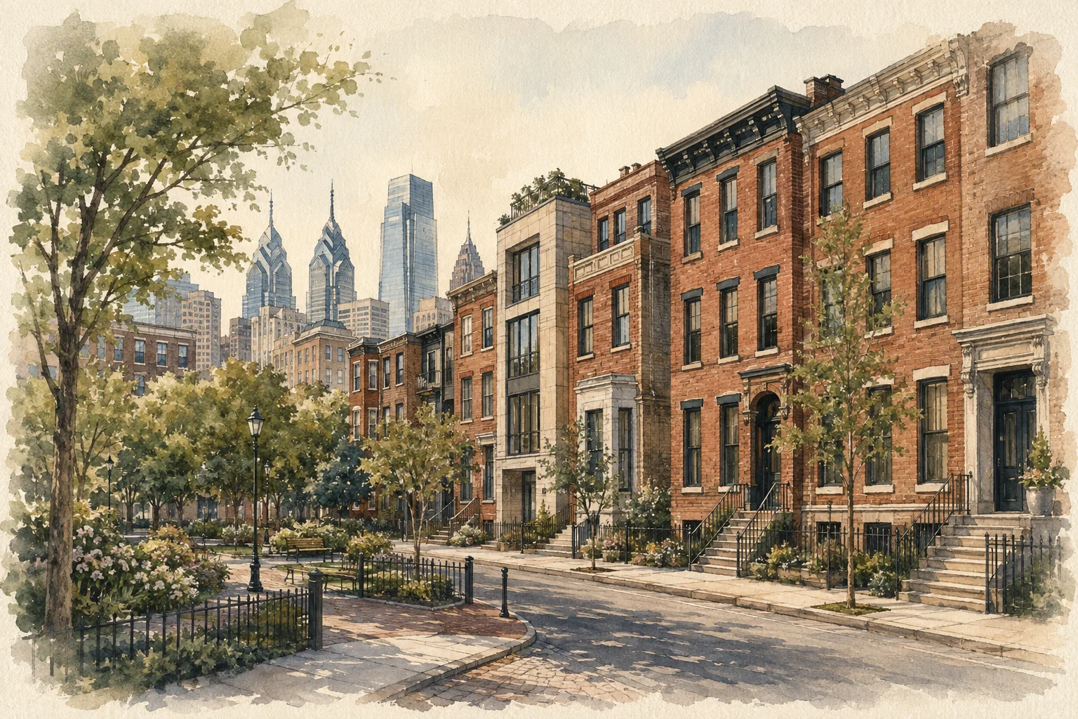 An illustration of Hawthorne, Philadelphia