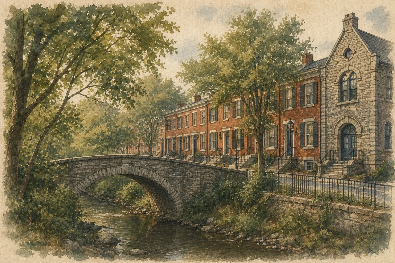 An illustration of Holmesburg, Philadelphia