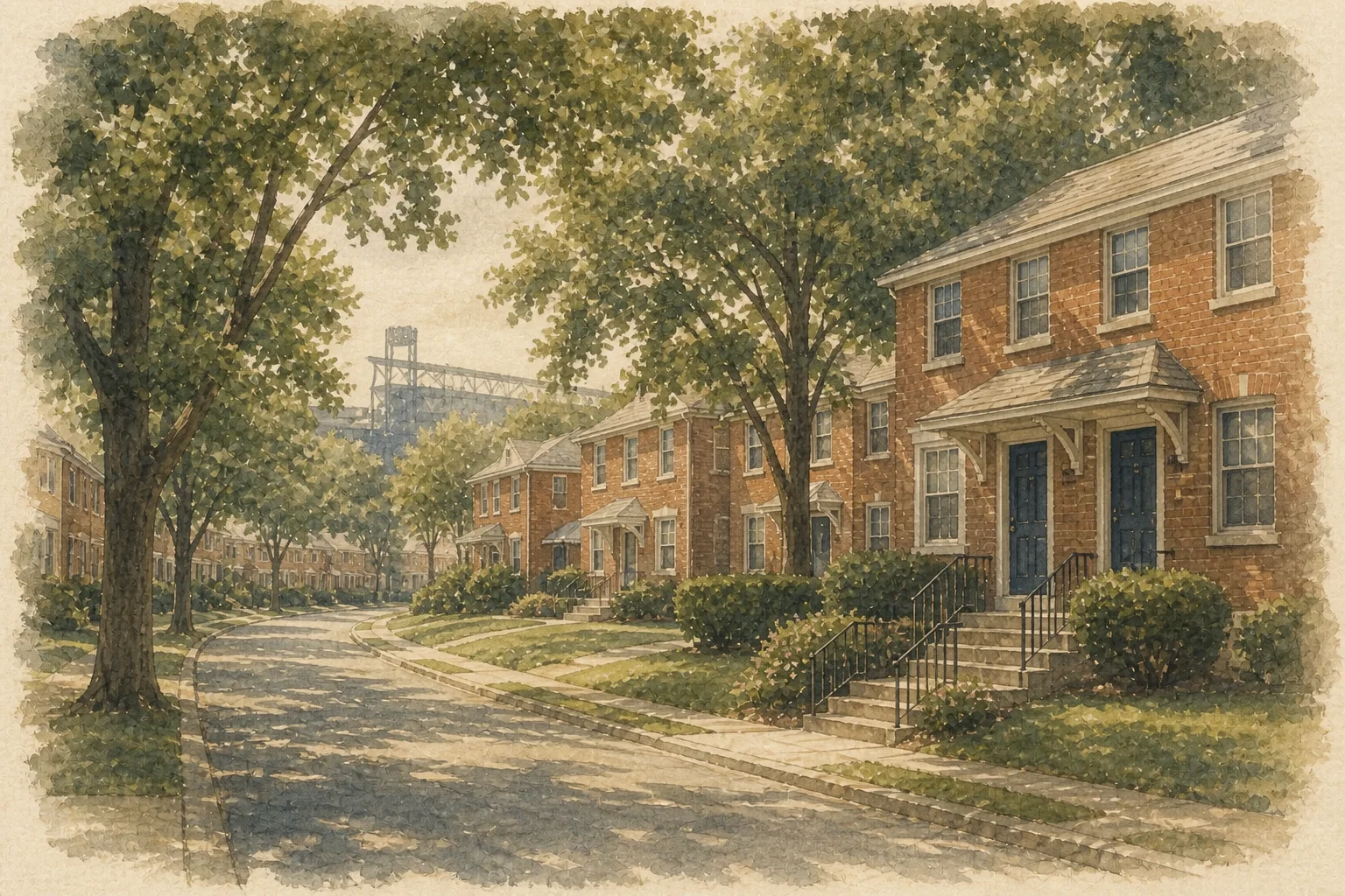 An illustration of Packer Park, Philadelphia