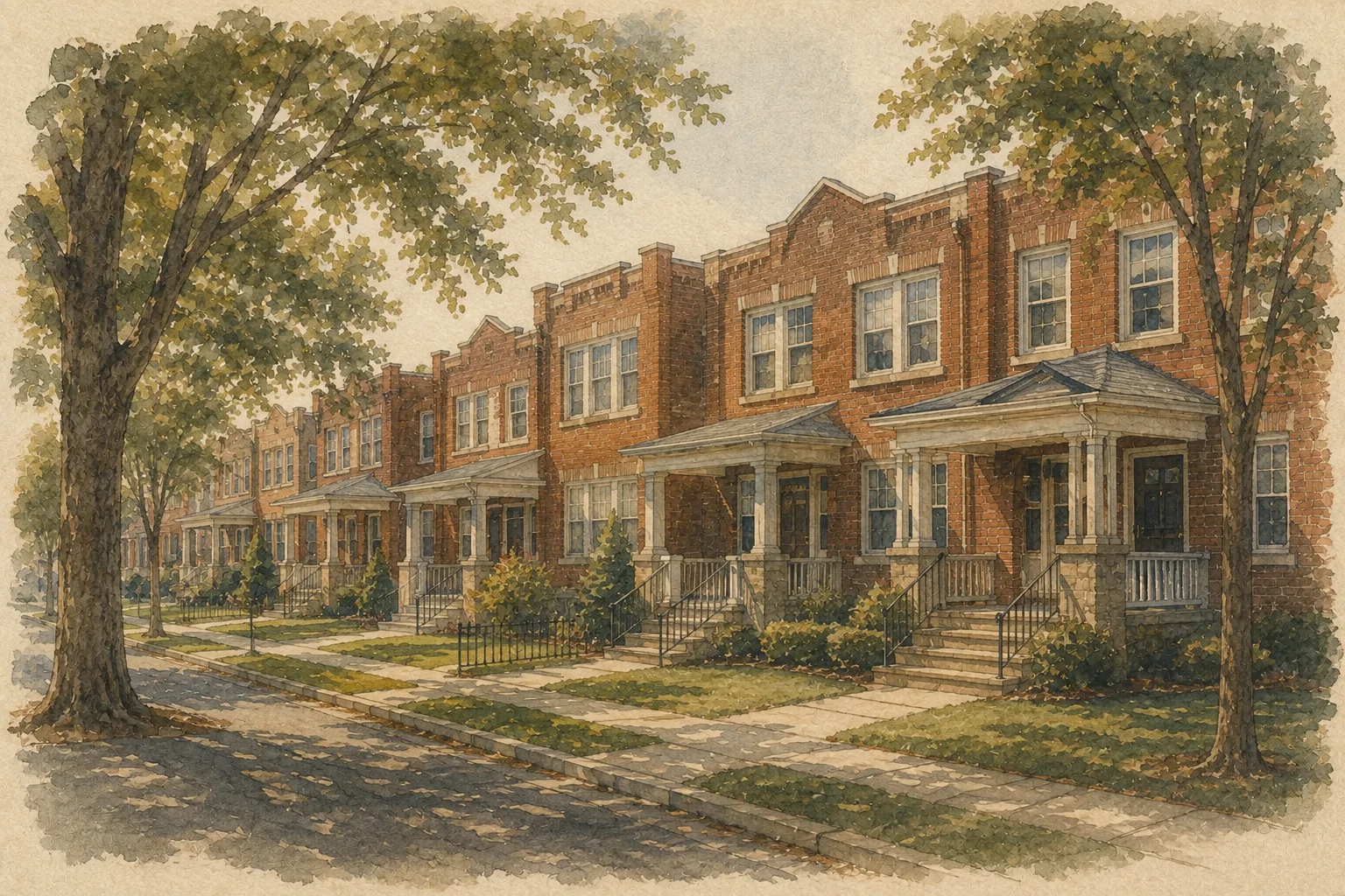 An illustration of Rhawnhurst, Philadelphia