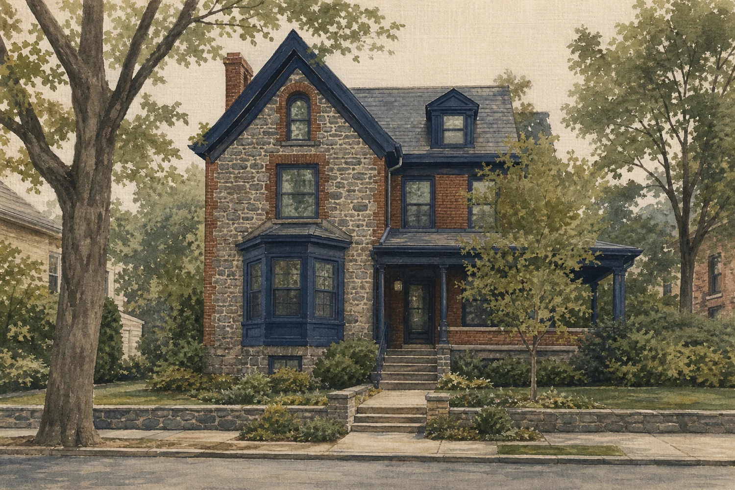 An illustration of East Falls, Philadelphia