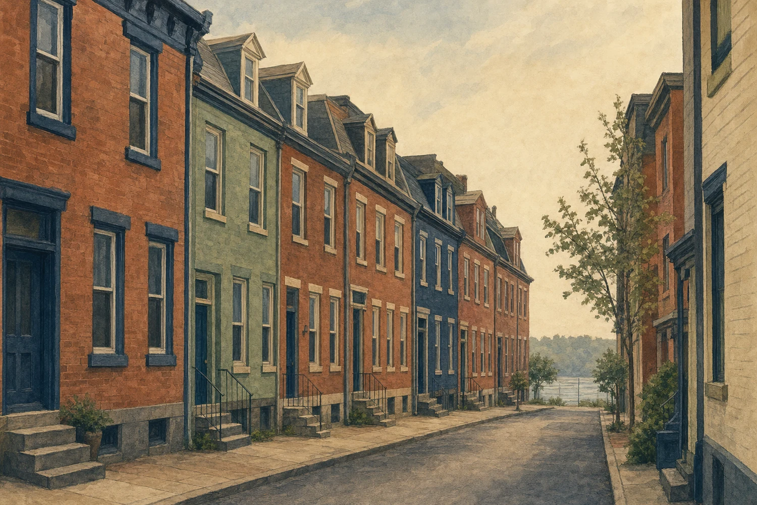 An illustration of East Falls, Philadelphia