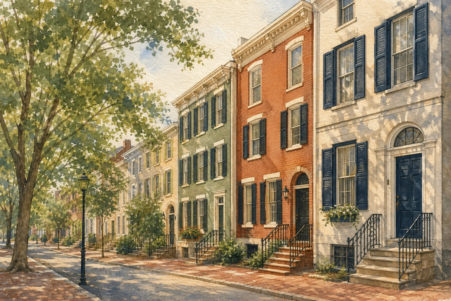 An illustration of Fitler Square, Philadelphia