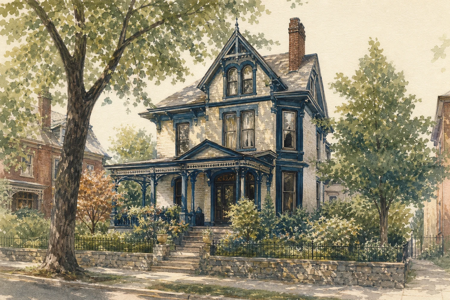 An illustration of Germantown, Philadelphia