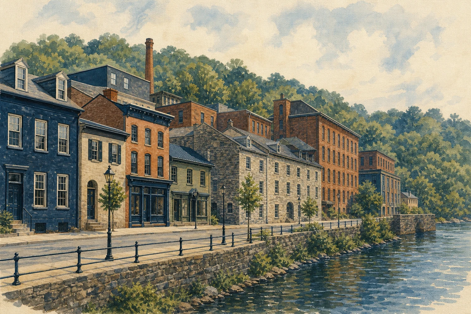 An illustration of Manayunk, Philadelphia