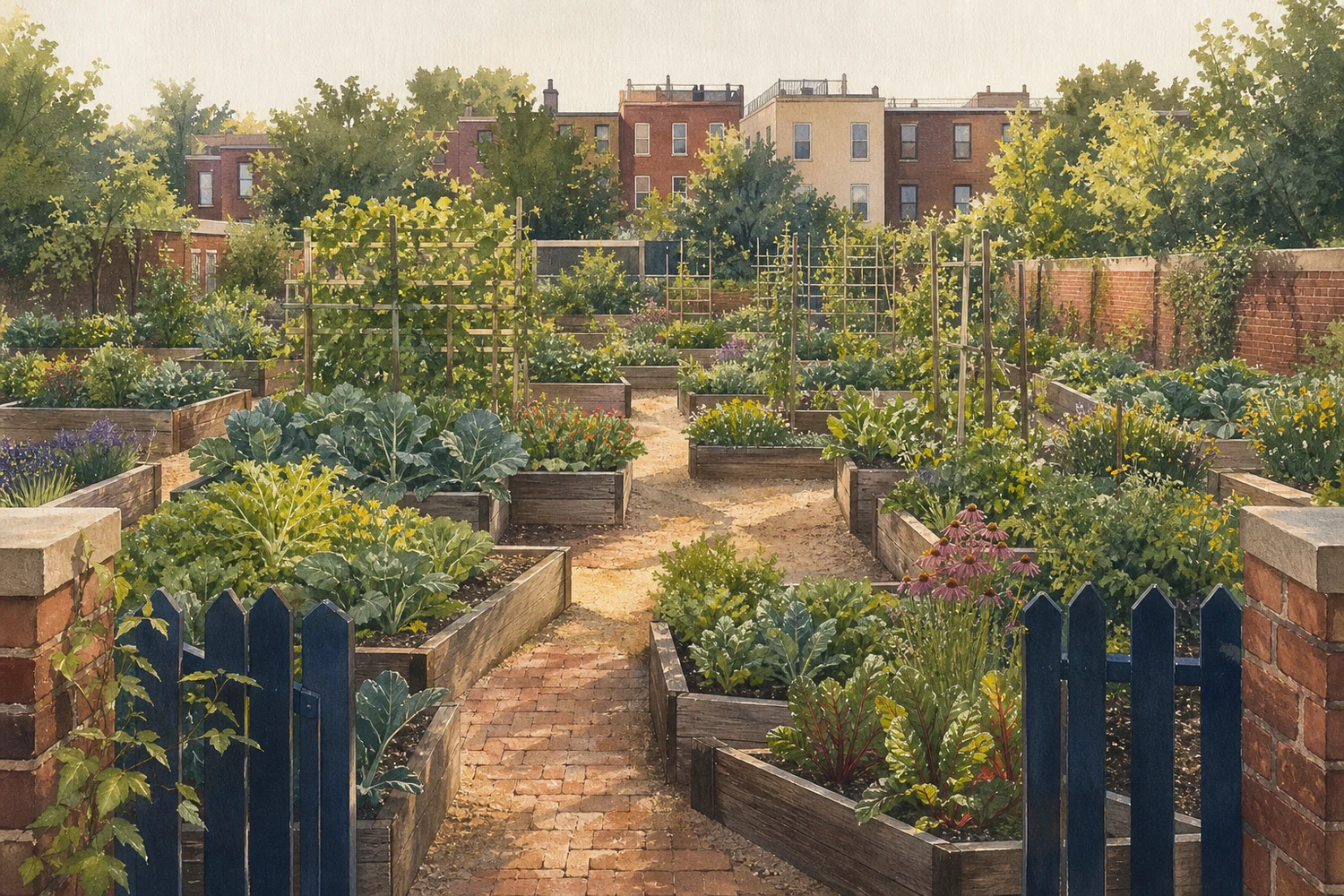 An illustration of Spring Garden, Philadelphia