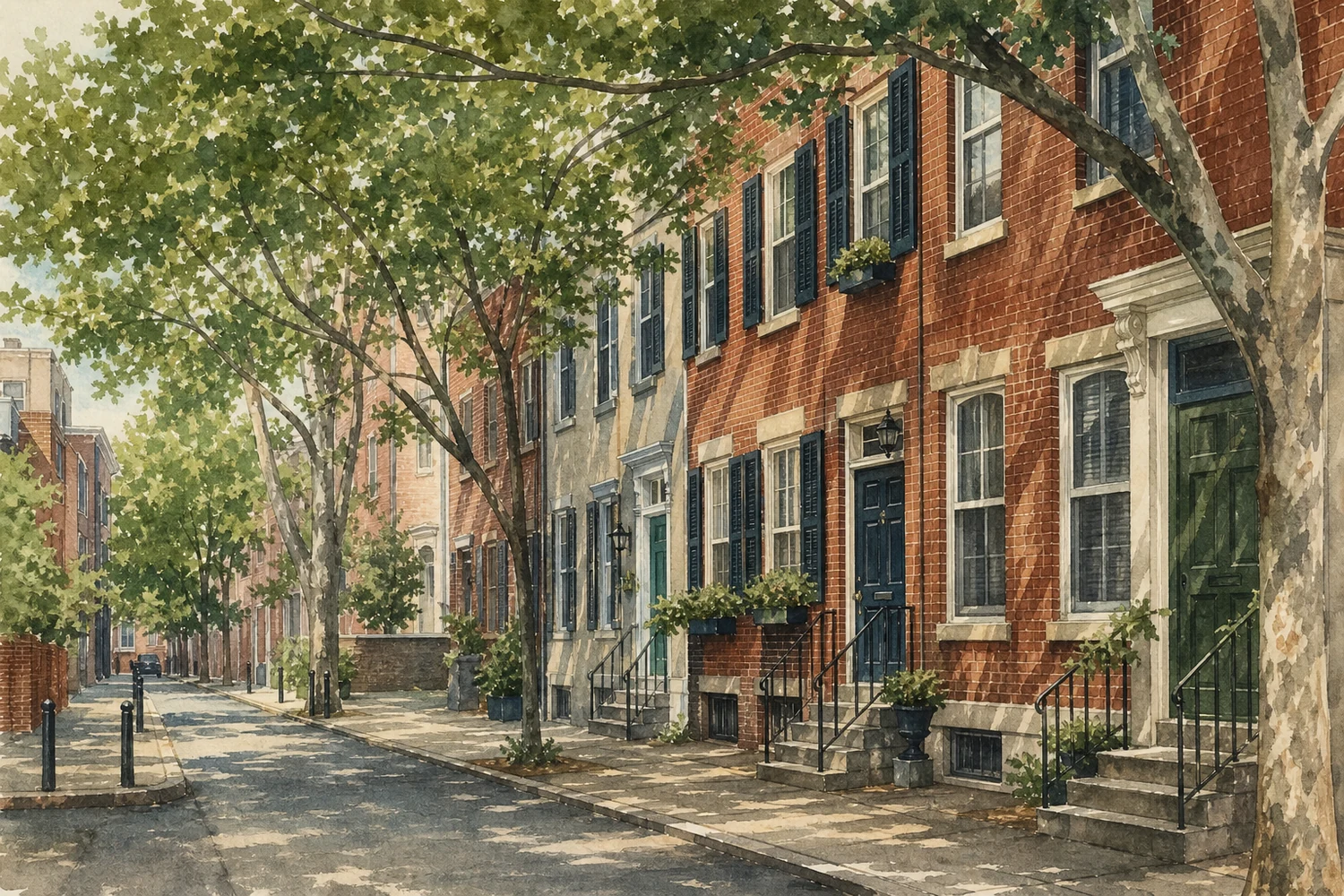 An illustration of Spring Garden, Philadelphia